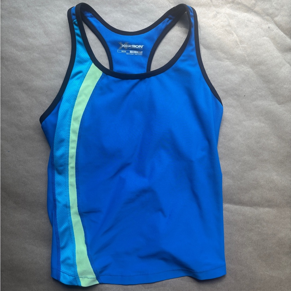 Xersion Blue and Green Performance Tank
